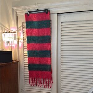 ASOS Pink and Green Striped Scarf